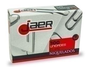 CLIP JAER Nº3 (42 mm.) LABIADO NIQUELADO CAJA de 100