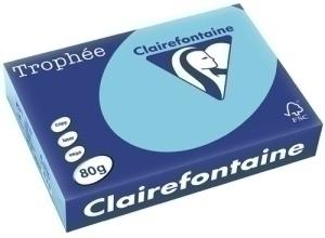 PAPEL COLOR A4 CLAIREFONT. TROPHEE 80G 500H PASTEL AZUL CIELO /1774C