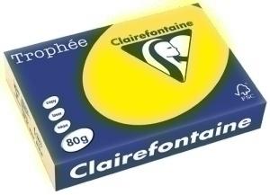 PAPEL COLOR A4 CLAIREFONT. TROPHEE 80G 500H VIVO AMARILLO SOL /1877C