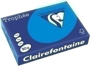 PAPEL COLOR A4 CLAIREFONT. TROPHEE 80G 500H VIVO AZUL TURQUESA /1781C