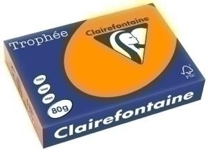 PAPEL COLOR A4 CLAIREFONT. TROPHEE 80G 500H VIVO NARANJA /1761C