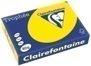 PAPEL COLOR A4 CLAIREFONT. TROPHEE 80G 500H FLUO AMARILLO /2977C