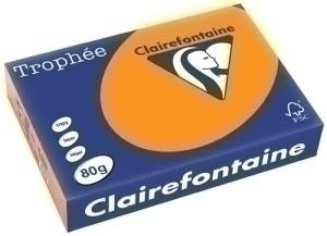 PAPEL COLOR A4 CLAIREFONT. TROPHEE 80G 500H FLUO NARANJA /2978C