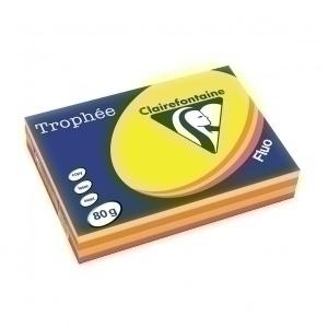 PAPEL COLOR A4 TROPHEE 80G 500H SURTIDO FLU /1705SC