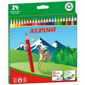 LAPICES de COLORES ALPINO  LARGOS estuche de 24