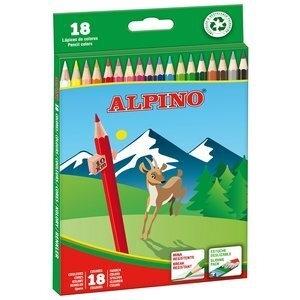 LAPICES de COLORES ALPINO  LARGOS estuche de 18