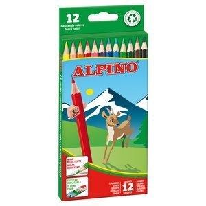 LAPICES de COLORES ALPINO  LARGOS estuche de 12