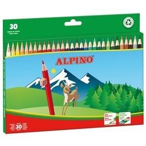 LAPICES de COLORES ALPINO  LARGOS estuche de 30
