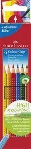 LAPICES ACUARELABLES FABER-CASTELL COLOUR GRIP estuche de  6