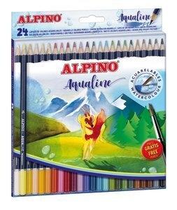 LAPICES ACUARELABLES ALPINO AQUALINE estuche de 24