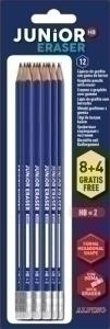 LAPIZ de GRAFITO ALPINO JUNIOR con GOMA - HB blister de 8+4