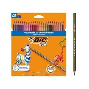LAPICES de COLORES BIC EVOLUTION STRIPES estuche de 24