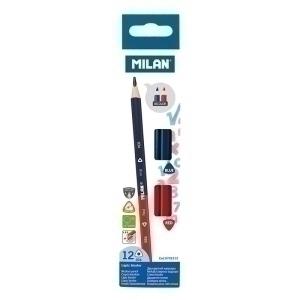 LAPICES MILAN BICOLOR AZUL/ROJO CAJA DE 12