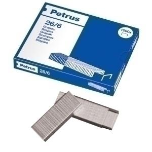 GRAPAS PETRUS 26/6 GALVANIZADAS caja de 1000
