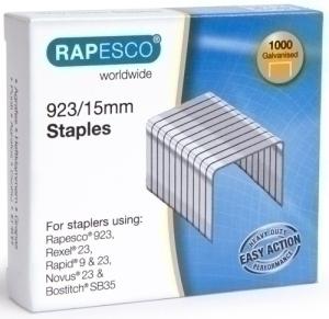 GRAPAS RAPESCO GRAN CAPACIDAD 923/15 mm. GALVANIZADAS caja de 1000