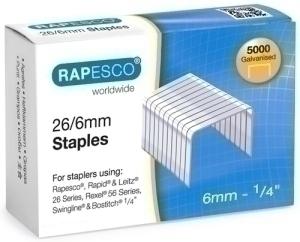 GRAPAS RAPESCO STANDARD 26/6 mm. GALVANIZADAS caja de 5000