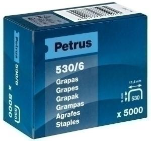 GRAPAS PETRUS CLAVADORA 530/ 6 mm. COBREADAS caja de 5000