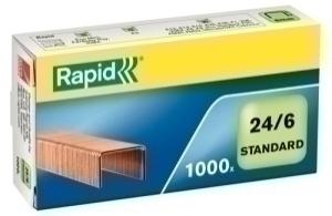 GRAPAS RAPID 24/6 COBREADAS caja de 1000