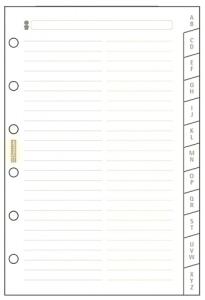 RECAMBIO AGENDA FINOCAM C375 CLASSIC 603 79x127 INDICE CARTULINA A-Z 12 PEST.