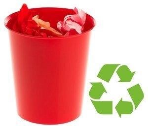 PAPELERA PLASTICO CERRADA 16 LITROS ROJA