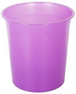 PAPELERA PLASTICO CERRADA 16 LITROS TRASLUCIDO MALVA
