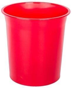 PAPELERA PLASTICO CERRADA 16 LITROS TRASLUCIDO ROJA