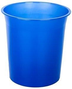 PAPELERA PLASTICO CERRADA 16 LITROS TRASLUCIDO AZUL MAR