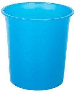 PAPELERA PLASTICO CERRADA 16 LITROS TRASLUCIDO AZUL