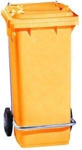 CONTENEDOR PROFESIONAL CON RUEDAS Y PEDAL 120 LITROS AMARILLO