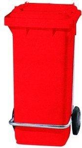 CONTENEDOR PROFESIONAL CON RUEDAS Y PEDAL 120 LITROS ROJO