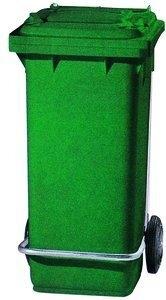 CONTENEDOR PROFESIONAL CON RUEDAS Y PEDAL 120 LITROS VERDE