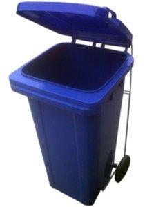 CONTENEDOR PROFESIONAL CON RUEDAS Y PEDAL 120 LITROS AZUL