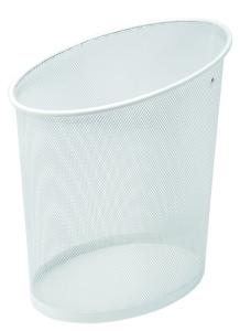 PAPELERA METALICA REJILLA ALBA 18 L MESH BLANCO