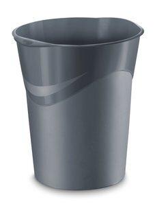 PAPELERA PLASTICO CERRADA CEP GLOSS 280G 14 LITROS GRIS