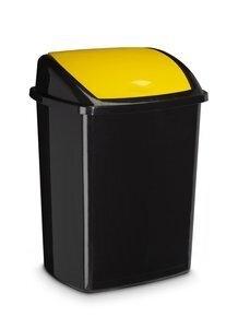 PAPELERA PLASTICO CON TAPA BASCULANTE CEP 91947 50 LITROS AMARILLO