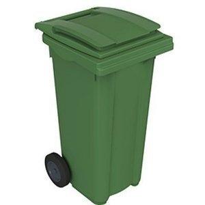 CUBO MULTIUSOS CON RUEDAS 120 LITROS TAPA VERDE