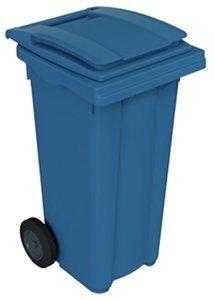 CUBO MULTIUSOS CON RUEDAS 120 LITROS TAPA AZUL