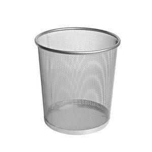 PAPELERA METALICA FOROFIS MALLA REDONDA PLATEADA