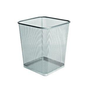 PAPELERA METALICA FOROFIS MALLA CUADRADA PLATEADA