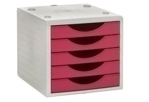 MODULO 5 CAJONES ARCHIVOTEC GRIS/FUCSIA /4005 FC