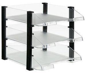 CONJUNTO 3 BANDEJAS ARCHIVO 2000 CON ELEVADOR TRANSPARENTES