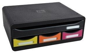 MODULO EXACOMPTA TOOLBOX MINI 4 CAJONES COLORES NEGRO/ARLEQUIN