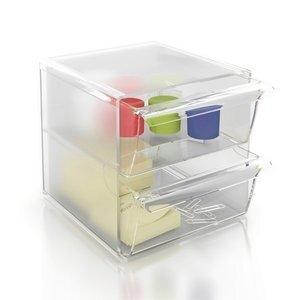 BANDEJA ORGANIZADOR ARCHICUBO 6702 (cubo 2 cajones grandes) CRISTAL