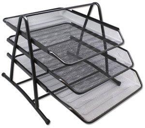 BANDEJA SOBREMESA METALICA MALLA NEGRA SET DE 3