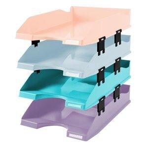 BANDEJA SOBREMESA EXACOMPTA COMBO MIDI AQUAREL GLOSSY PASTEL SET de 4