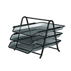 BANDEJAS SOBREMESA FOROFIS METALICA MALLA NEGRA SET DE 3