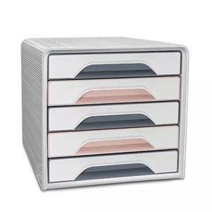 MODULO CEP 7-111 ESTANDAR 5 CAJONES COLOR BLANCO/ROSA/GRIS