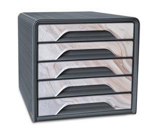 MODULO CEP 7-111 ESTANDAR 5 CAJONES COLOR GRIS/MARMOL ROSA