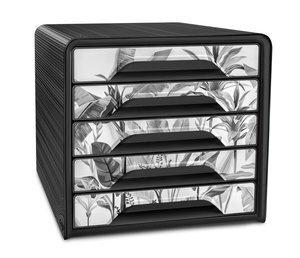 MODULO CEP 7-111 ESTANDAR 5 CAJONES COLOR NEGRO/NEGRO TROPICAL