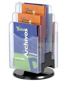 SOPORTE VERTICAL GIRATORIO DE 6 BANDEJAS ARCHIPLAY AZUL TRANSPARENTE